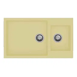 Uken Heavy Duty Quartz Kitchen Sink (34X20) With Accessories(34/20-Qr-Me-Cs--7) Yellow-picture-2