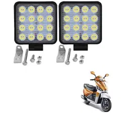 Kozdiko 2 Pcs 48W White Square LED Scooty Beam Light Set for Mahindra Gusto-46