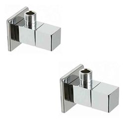 10X Brass Square Angle Cock with Wall Flange (Pack of 2)-picture-18