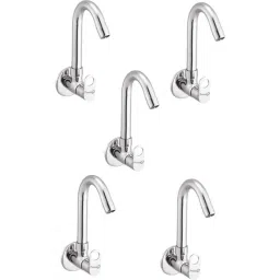 Prestige Prime Brass Chrome Finish Sink Cock with Wall Flange (Pack of 5)-picture-46