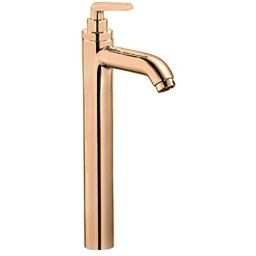 Aquieen Brass Rose Gold Extended Body Tall Pillar Cock Cold Basin Tap-image-72
