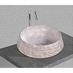 Uken (Clay-453) Imported Luxury European Style Designing Bathroom Sink/Wash Basin/Table Top (Clay-453) Pink-image-7