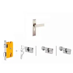 Dorset Elina HL ELN 8 inch Zinc SC Finish Lock Set with Coin &a; 70mm Knob Cylinder (Pack of 3)-picture-13