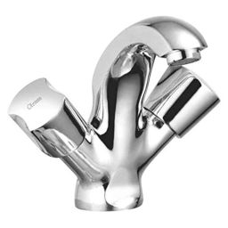 Oleanna CC-12CHBM Classic Brass Silver Chrome Finish Center Hole Basin Mixer with Connection Pipe-21