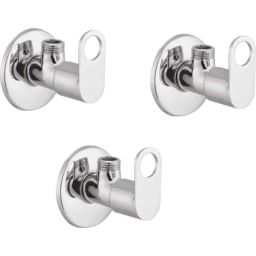 IRIS Prime Brass Chrome Finish Angle Cock with Wall Flange (Pack of 3)-14