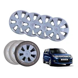 Auto Pearl 13 inch ABS Silver Car Hubcap Wheel Cover with Retention Ring Set for Wagon R 2017-picture-4