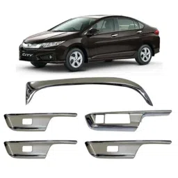 SureStrive 5 Pcs Silver Matte Finish Interior Inner Power Window Accessories Set for Honda City 2014-2016 Models-20