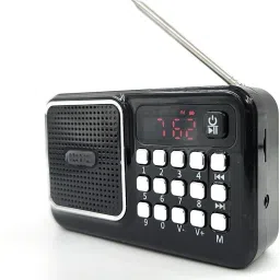 JAXTER Pocket FM Radio Portable Speaker| 12 Hours| Digital Clock| External FM Antenna 5 W Bluetooth Speaker-1