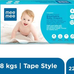 meemee Baby Diaper Tape, Wetness Indicator, Leakage Protection, High Absorb Technology - S-picture-0