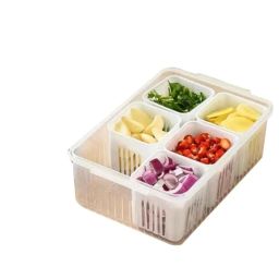 Stewit 1.2 Litre 6 Compartments Plastic Fridge Food Storage Box with Lid, ST-FD-CN-2