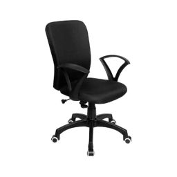 Rose Zebra Black Fabric Medium Back Revolving Office Chair-image-29