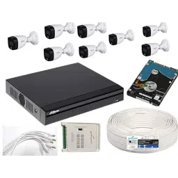 Dahua 8 Pcs 2MP Bullet Camera, 8 Channel DVR, 8 Channel Power Supply, CCTV Wire Roll, 16 Pcs BNC Connectors, 8 Pcs DC Connectors &a; 1TB Hard Disc Kit-14