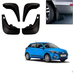 Auto Pearl 4 Pcs ABS Black Front &a; Rear Cup Type Mud Flaps Car Splash Guard Set for Hyundai i20 Elite T2-picture-30
