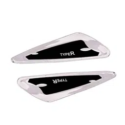 AllExtreme EDCGS2B Black &a; Silver Universal Fender Sticker with In-Built Mounting Bolts for Cars, SUVs &a; Other Automobile (Pack of 2)-image-88
