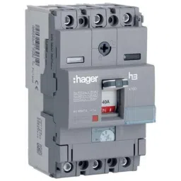 Hager 80A 3 Pole h3 Thermal Magnetic Release MCCB, HDA080U, Breaking Capacity: 18 kA-0