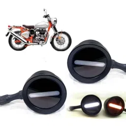 Auto Pearl 2 Pcs 12V Black Bike Front LED Indicator Light Set for Mahindra, F315-picture-25