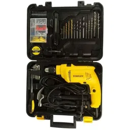 Stanley 120 Pcs 550W 10mm Single Speed Hammer Drill Machine &a; Hand Tools Kit, DH550KP-IN-32