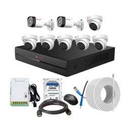 CP Plus 2.4MP Full HD Audio Indoor &a; Outdoor CCTV Combo Kit with 8Ch DVR, 6 Dome 2 Bullet Camera, 8Ch SMPS, 70m Cable, 1TB HDD &a; Connector-18