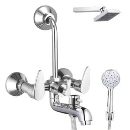 IRIS BRE2 Brass 3-in-1 Wall Mixer Set with Crutch &a; Multi Flow Premium Hand Shower &a; 1.5m Flexible Tube-picture-22