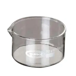 Glassco 140x75mm White Printing Boro 3.3 Glass Crystallizing Dish with Spout, 246.202.08S (Pack of 10)-38