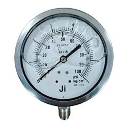 Japsin Instrumentation 0-7kg/cm² Glycerin Filled Pressure Gauge with Dual Scale 100 PSI, Connection: 3/8 inch, JI-EPG-1001-73