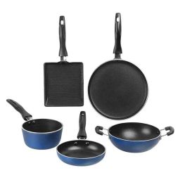 Vinod Zest 5 Pcs Aluminium Blue Non Stick Cookware Set, ZPET5-picture-1