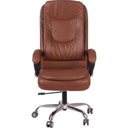 Chair Garage PU Leatherette Brown Adjustable Height Office Chair with Back Support, CG139 (Pack of 2)-15