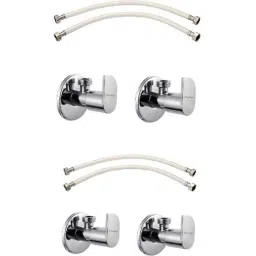 Prestige ALIVE 2 Pcs Brass Chrome Finish Angle Cock &a; Hose Pipe Set (Pack of 4)-image-9
