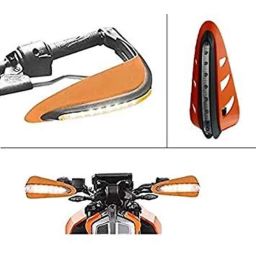 AOW Motorcycle Handguards with Led Light for 7/8 inch Grips - 300 * 140 * 110mm (Orange) KTM Duke-12