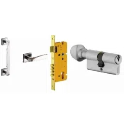 Dorset Hermes Stainless Steel Silver Chrome Finish Door Handle Lock Set for Left Hand Side, MD HEM 01 SC (L) (Pack of 2)-picture-40