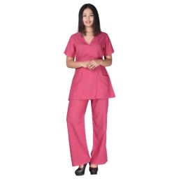 Saraf Poly Cotton Pink Nurse Uniform, Size: L, 7202A-L-22