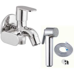 IRIS Ocean Brass Chrome Finish  2 Way Bib Cock with Star Health Faucet-32