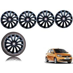 Auto Pearl 4 Pcs 14 inch Black ABS Press Type Hubcap Wheel Cover Set with Retention Ring for Tata Tigor�XMXTXTA-image-66