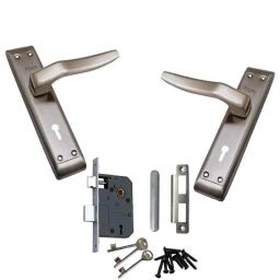 Atom Linus Stainless Steel Stain Finish Double Stage Mortise Lock Set With 3 Keys-image-8