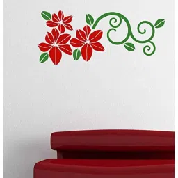 Asian Paints DR1B Wall Ons 55.88x30.48 cm Vinyl Red Floral Self Adhesive Wall Sticker, HPCA13565-picture-19