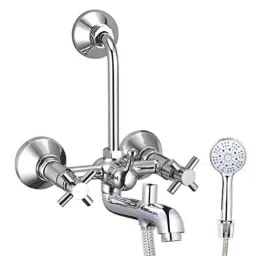IRIS CAST2 Brass Chrome Finish 3-in-1 Wall Mixer Set with Shower Head &a; Crutch-image-27