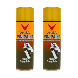 Vinsa 440ml Gloss Golden Quick Drying Spray Paint for Metal, Wooden Furniture, Plastic, Walls, Cars &a; Bikes (Pack of 2)-picture-36