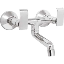 IRIS Qubix Brass Chrome Finish Non Telephonic Wall Mixer-image-15