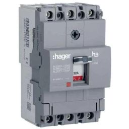 Hager 125A 3 Pole h3 Thermal Magnetic Release MCCB, HHA125Z, Breaking Capacity: 25 kA-5
