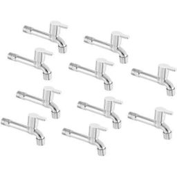 Zesta Flora Stainless Steel Chrome Finish Silver Long Body Bib Cock with Flange, Size: Standard (Pack of 10)-picture-10