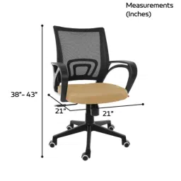 Rose Ruby Rust Mesh Medium Back Revolving Ergonomic Chair image 4