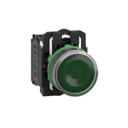 Schneider Electric Harmony XB5 22mm Green 1NO + 1NC Flush Type Plain Lens Illuminated Push Button-27