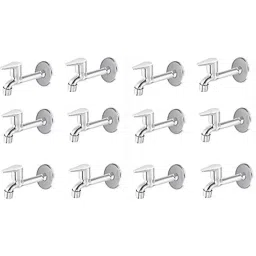 Spazio Smartbuy Stainless Steel Chrome Finish Vignette Collection Long Body Bib Cock with Wall Flange (Pack of 12)-picture-23