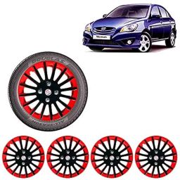 Auto Pearl 4 Pcs 14 inch ABS Red &a; Black Car Wheel Cover Set for Hyundai Verna-picture-45