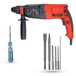 Walkers 1200W Forward &a; Reverse Rotation Hammer Impact Drill Machine with 5 Pcs SDS Plus Bit &a; Line Tester, WKCB383-23