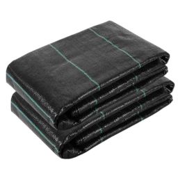 Singhal Premium 2x100m 110 GSM Polypropylene Black Sheet Mat for Garden Weed Control Barrier-picture-37