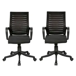 Regent Boom Net &a; Metal Black Chair with Modle Handle (Pack of 2)-78