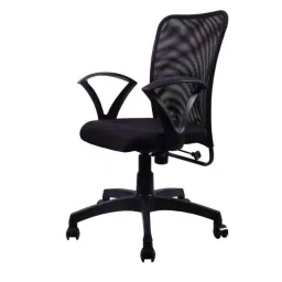 Woodberg Astra Black Medium Back Breathable Mesh Fabric Revolving Office Chair, WBM121BL-image-110