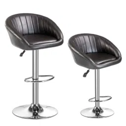 Da Urban Mini Black Height Adjustable &a; Revolving Bar Stoo Chair (Pack of 2)-picture-17