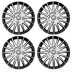 Auto Pearl 4 Pcs 14 inch ABS &a; Plastic Silver &a; Black Press Type Fitting Car Wheel Cover Set for Maruti Swift T 2-40